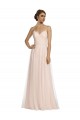 Buy Long Draped Back A-Line Tulle Bridesmaid Dress with Pleated Bodice UK