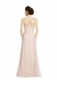 Buy Long Draped Back A-Line Tulle Bridesmaid Dress with Pleated Bodice UK