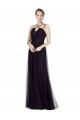 Buy High Neck Long A-Line Tulle Bridesmaid Dress UK