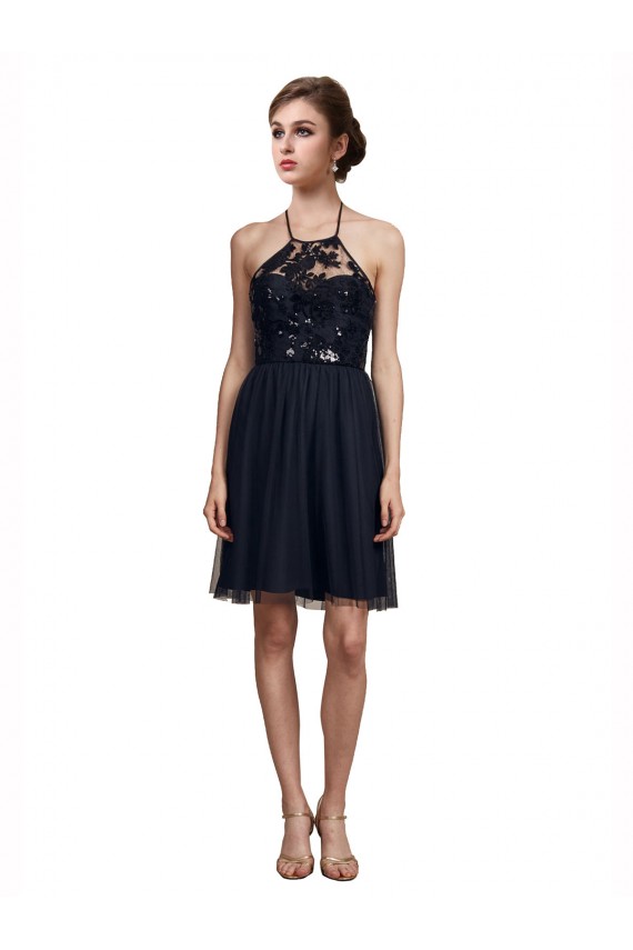 Buy High Neck Illusion Bodice Bridesmaids Dress UK