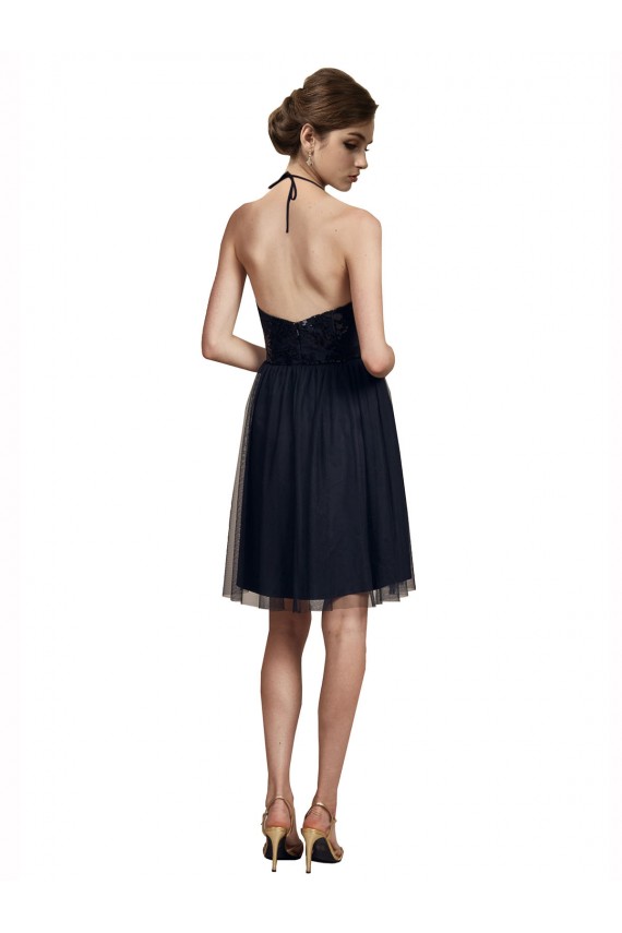 Buy High Neck Illusion Bodice Bridesmaids Dress UK