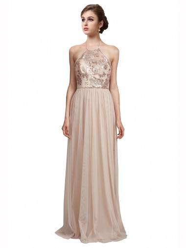 Buy Sweetheart Tulle Bridesmaid Dress with High Neck Illusion Bodice UK