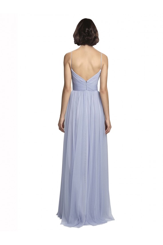Buy Spaghetti Strap Tulle Bridesmaids Dress with Ruched Bodice UK