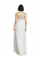 Buy High Neckline Long Tulle Bridesmaid Dress with Illusion Front UK