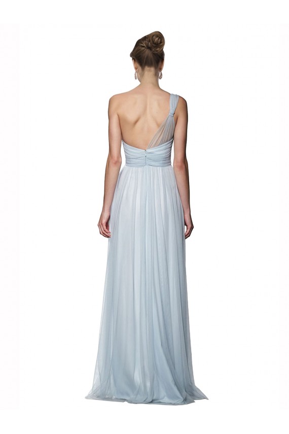 Buy One Shoulder Illusion Tulle Bridesmaid Dress with Knot Detail UK
