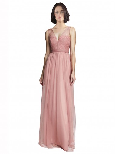 Buy V-Neck Illusion Tulle Bridesmaids Dress UK