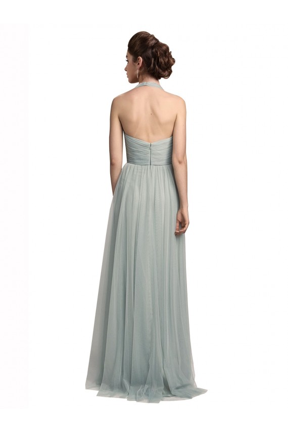 Buy Halter Ruched Sweetheart Neckline Tulle Bridesmaid Dress UK