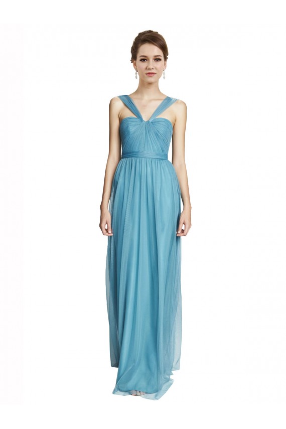 Buy Floor Length Inverted V-Neck Tulle Bridesmaids Dress UK