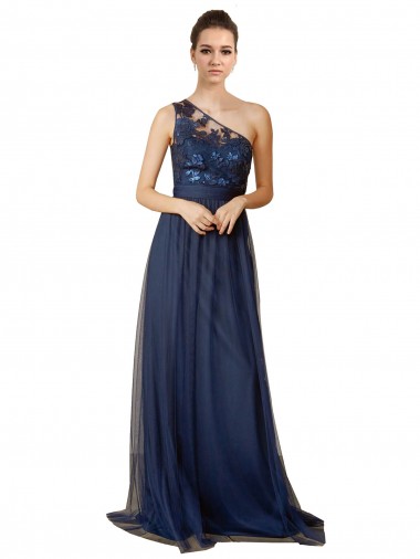 Buy Sequined Floral Lace Sweetheart Tulle Bridesmaid Dress UK