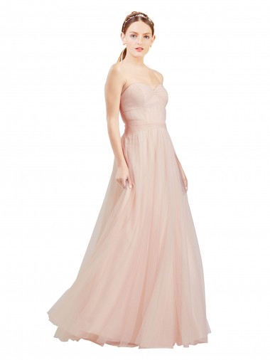 Buy Floor Length Sweetheart Tulle Bridesmaid Dress with Open Back UK