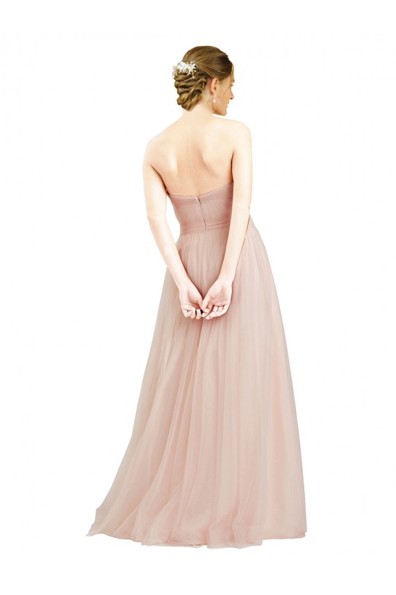 Buy Floor Length Sweetheart Tulle Bridesmaid Dress with Open Back UK