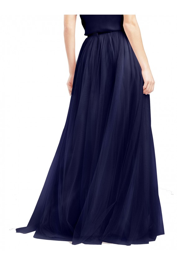 Buy Long A-Line High Neck Halter Tulle Bridesmaid Dress UK