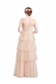Buy V-Neck A-Line Layered Long Tulle Bridesmaid Dress UK