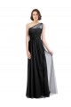 Buy Ruched Long Soft Tulle Bridesmaid Dress with Sheer Netting Shoulder Strap UK