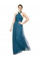Buy High Neck Halter Pleated A-Line Tulle Bridesmaid Dress UK