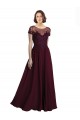 Buy Full Length Beaded and Embroidered Tulle Bodice Long Chiffon Bridesmaid Dress UK