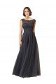 Buy Long Bateau Tulle Bridesmaid Dress with Lace Bodice UK
