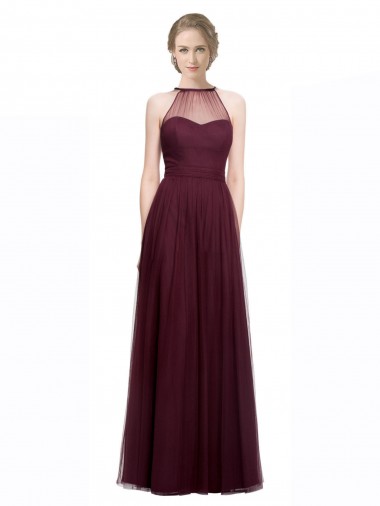 Buy Full Length Soft Tulle Spaghetti Strap Bridesmaid Dress UK