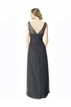 Buy Long Tulle Bridesmaid Dress with Illusion Shoulder Straps and V-Back UK