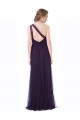 Buy One Shoulder Long Tulle Bridesmaid Gown with Sheer Netting Strap UK