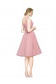 Buy Short Knee Length Wide Strap Plunge Cross Over Neckline Tulle Cocktail Bridesmaid Dress UK