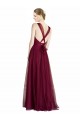 Buy Long Sweetheart Tulle Bridesmaid Dress with Straps and Criss Cross Back UK