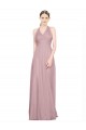 Buy Ruffled Halter V-Neck Long Tulle Bridesmaid Dress with Pleats UK