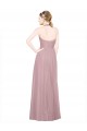 Buy Ruffled Halter V-Neck Long Tulle Bridesmaid Dress with Pleats UK