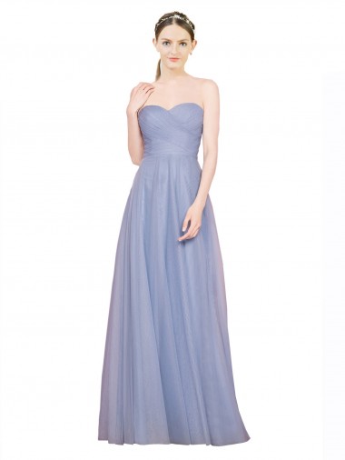 Buy Strapless Sweetheart A-Line Tulle Bridesmaid Dress with Low Back UK