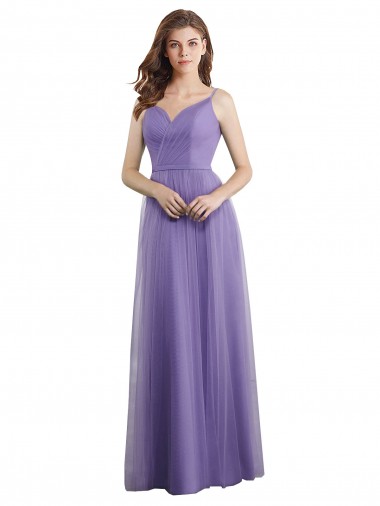 Buy Sweetheart Deep V-Back Tulle Bridesmaid Dress with Draped Bodice UK