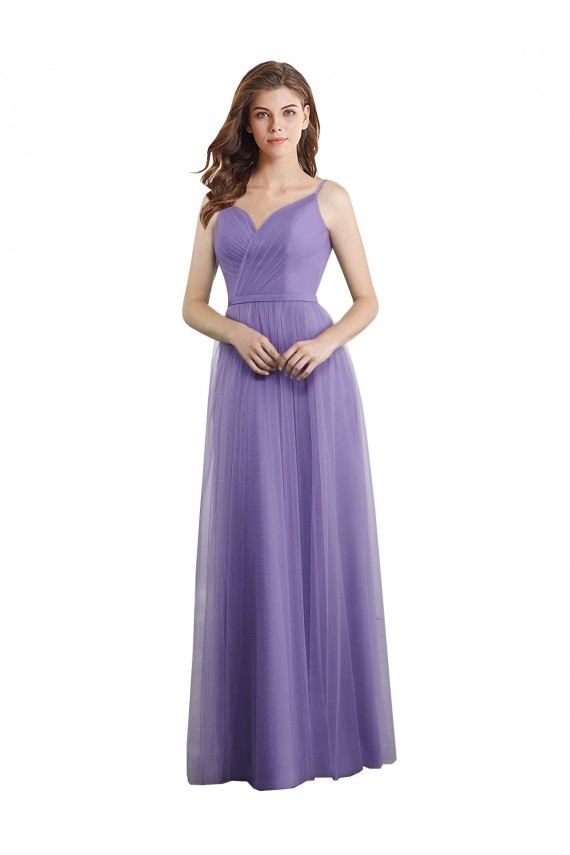 Buy Sweetheart Deep V-Back Tulle Bridesmaid Dress with Draped Bodice UK