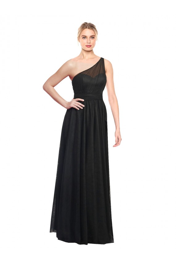 Buy Ruched One Shoulder Tulle A-Line Bridesmaid Dress UK