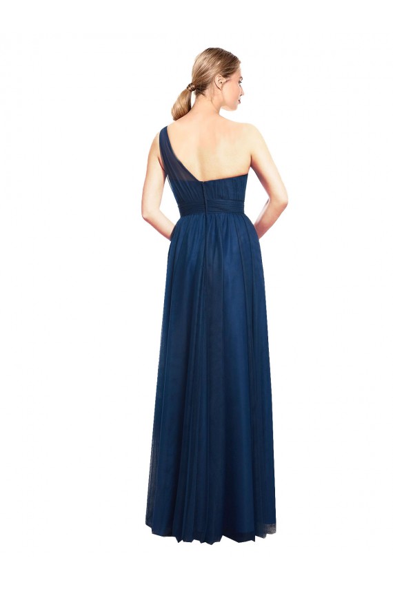 Buy Ruched One Shoulder Tulle A-Line Bridesmaid Dress UK