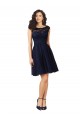 Buy Short Bateau Neck Tulle Cocktail Bridesmaid Dress with Lace Bodice UK