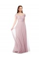 Buy Off the Shoulder Long A-Line Tulle Bridesmaid Dress UK