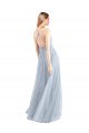 Buy Halter Neckline Slim A-Line Tulle Bridesmaid Dress UK