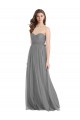 Buy Shirred Strapless Bodice Long Tulle Bridesmaid Dress with Sweetheart Neckline UK