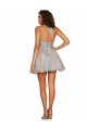 Buy Halter Neckline Criss Cross Back Short Cocktail Dress with Beaded Lace Bodice UK