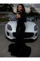Buy One Shoulder Long Sleeves Long Sweep Train Velvet Sequin Prom Dress UK