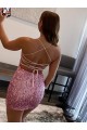 Buy Spaghetti Straps Sleeveless Short Velvet Sequin Homecoming Dress / Prom Dress UK