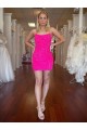 Buy Spaghetti Straps Open Back Sleeveless Short Velvet Sequin Homecoming Dress / Prom Dress UK