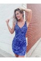 Buy Short Velvet Sequin V-Neck Sleeveless Homecoming Dress / Prom Dress UK