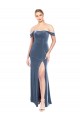 Buy Draped Sleeves Wide Scoop Neck Off the Shoulder Velvet Bridesmaid Dress / Prom Dress UK