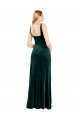 Buy Square Neck Full Length Velvet Bridesmaid Dress / Prom Dress with Side Slit UK