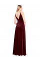 Buy Faux Surplice Neckline Slim A-Line Long Velvet Bridesmaid Dress / Prom Dress UK