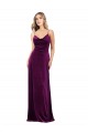 Buy Draped Neckline Spaghetti Straps Formal Velvet Bridesmaid Dress / Prom Dress UK