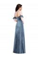 Buy Ruffle Sleeve Off the Shoulder Velvet Maxi Bridesmaid Dress / Prom Dress UK