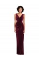 Buy Draped Skirt Faux Wrap Velvet Maxi Bridesmaid Dress / Prom Dress UK