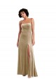 Buy Square Neck Formal Velvet Maxi Bridesmaid Dress / Prom Dress with Front Slit UK