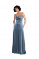 Buy Sleek Cowl Neck Velvet Maxi Bridesmaid Dress / Prom Dress with Pockets UK